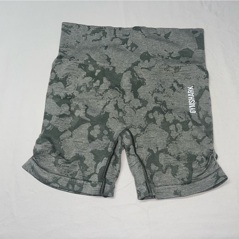 Green camo gymshark shorts